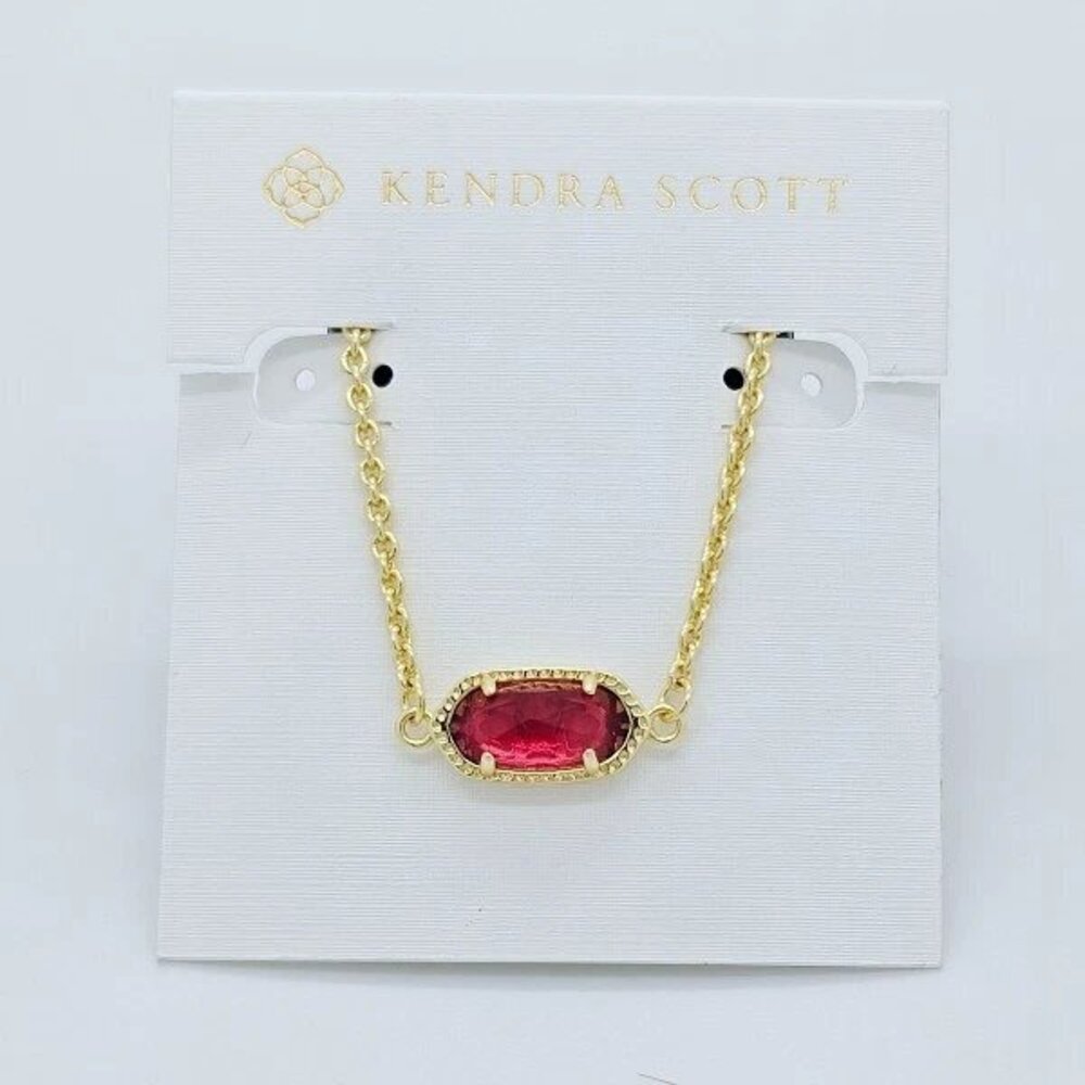 Kendra Scott Elaina Gold Adjustable Chain Bracelet In Berry Red